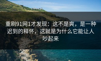 重刷91网1才发现：这不是爽，是一种迟到的释怀，这就是为什么它能让人吵起来