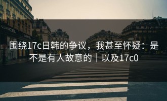 围绕17c日韩的争议，我甚至怀疑：是不是有人故意的｜以及17c0