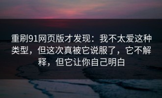 重刷91网页版才发现：我不太爱这种类型，但这次真被它说服了，它不解释，但它让你自己明白