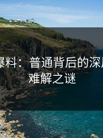 揭秘91爆料：普通背后的深层阴谋与难解之谜