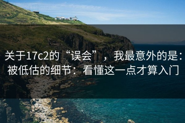 关于17c2的“误会”，我最意外的是：被低估的细节：看懂这一点才算入门