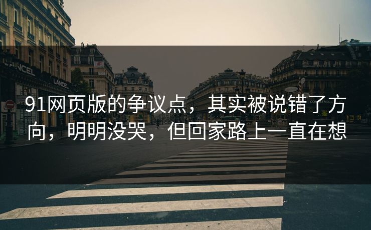91网页版的争议点，其实被说错了方向，明明没哭，但回家路上一直在想
